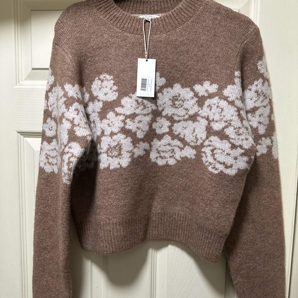 Floral Patterned Brown Sweater - Picture 4 of 6